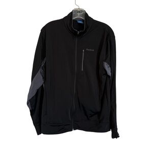 Men’s Reebok Zip Up Windbreaker Size Small Black Grey